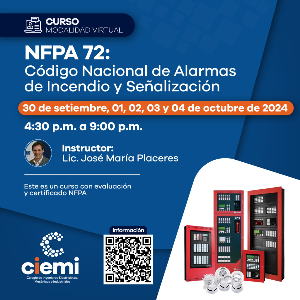 Curso NFPA 72: Código Nacional de Almas de Incendio y Señalización - CIEMI